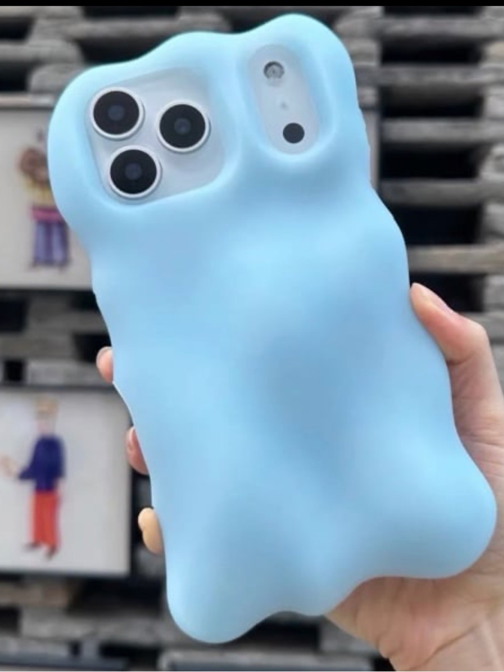 iPhone 17 pro Max pastel blue wiggle case